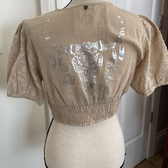 New with tag Z&L Europe crop linen top - Picture 4 of 6